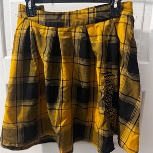 Harry Potter Hufflepuff Yellow and Black Plaid Skirt
